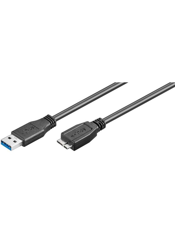 Pro USB-A <-> USB Micro-B 3.0 - 0.5m - Svart