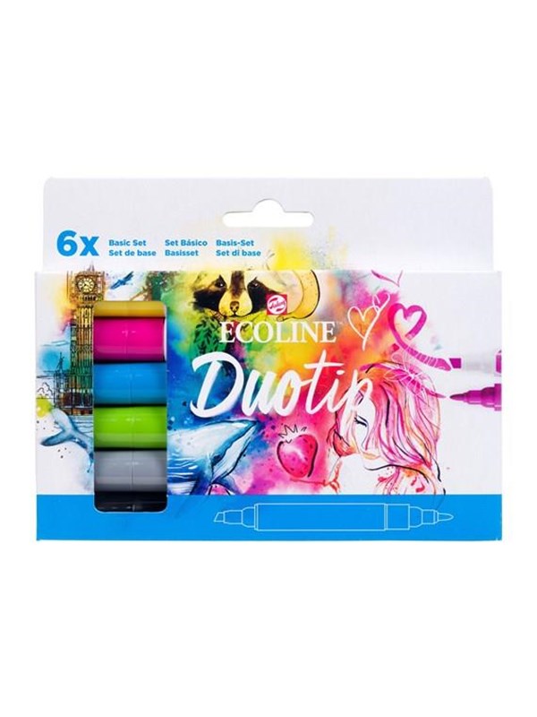 Talens Ecoline Duotip Markers Basic set 6 pcs.