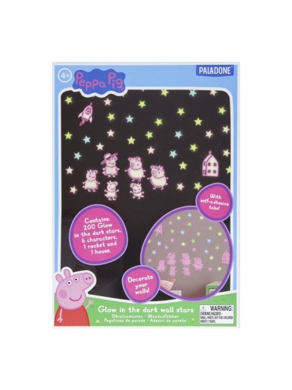 Paladone - Peppa Pig Glow in the Dark Wall Decal Stars - Klistremerker