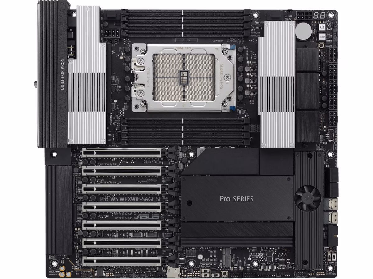 ASUS PRO WS WRX90E-SAGE SE Hovedkort - AMD WRX90 - AMD sTR5 socket - DDR5 RAM - SSI (Server)