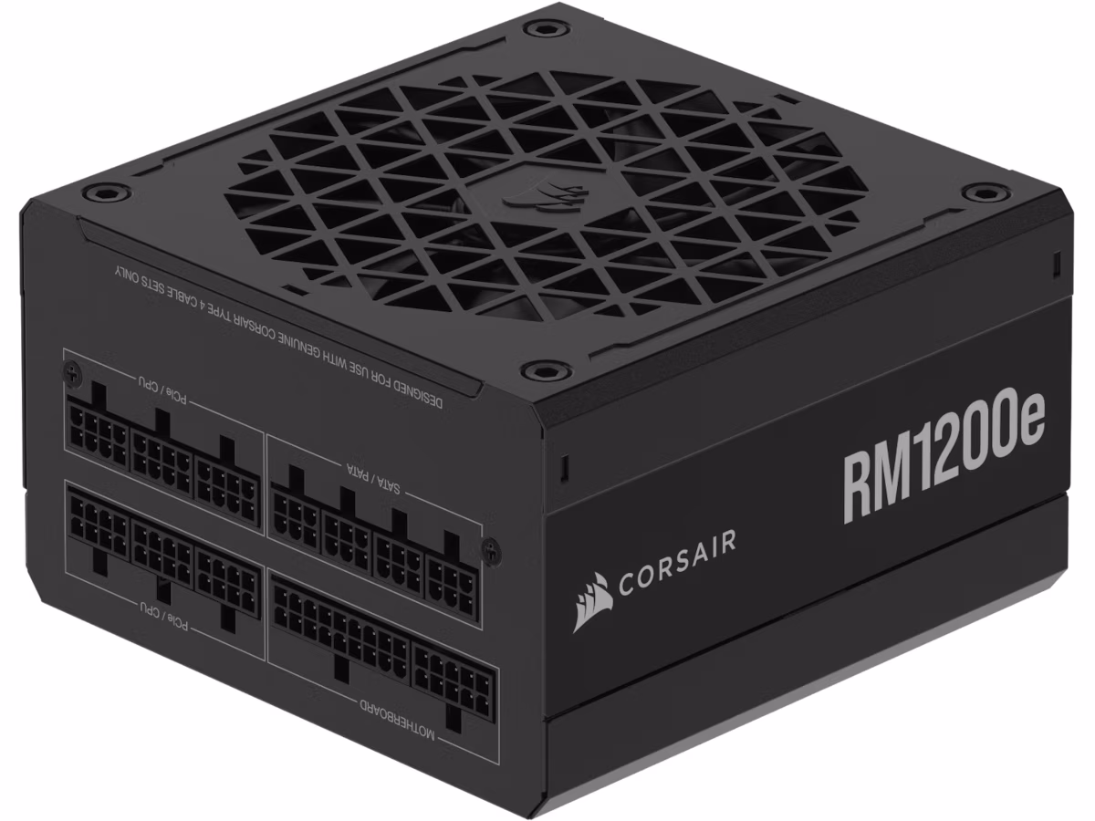 Corsair RM1200e Strømforsyning (PSU) - 1200 Watt - 120 mm - ATX 3.1 - 80 Plus Gold sertifisert