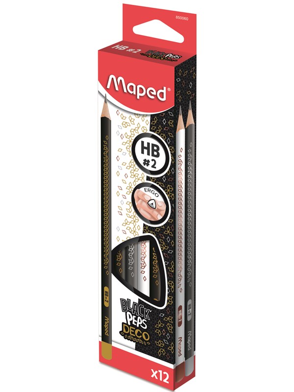 Maped blackpeps school pencil Deco HB. Box of 12 pcs
