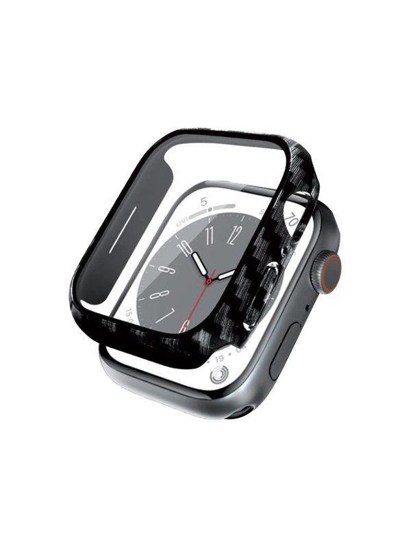 CRONG Hybrid Watch Case - Case with glass for Apple Watch 44mm (Carbon)