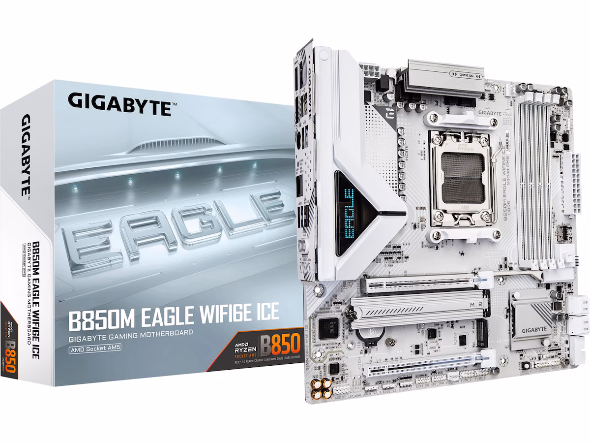GIGABYTE B850M EAGLE WIFI6E ICE Hovedkort - AMD B850 - AMD AM5 socket - DDR5 RAM - Micro-ATX