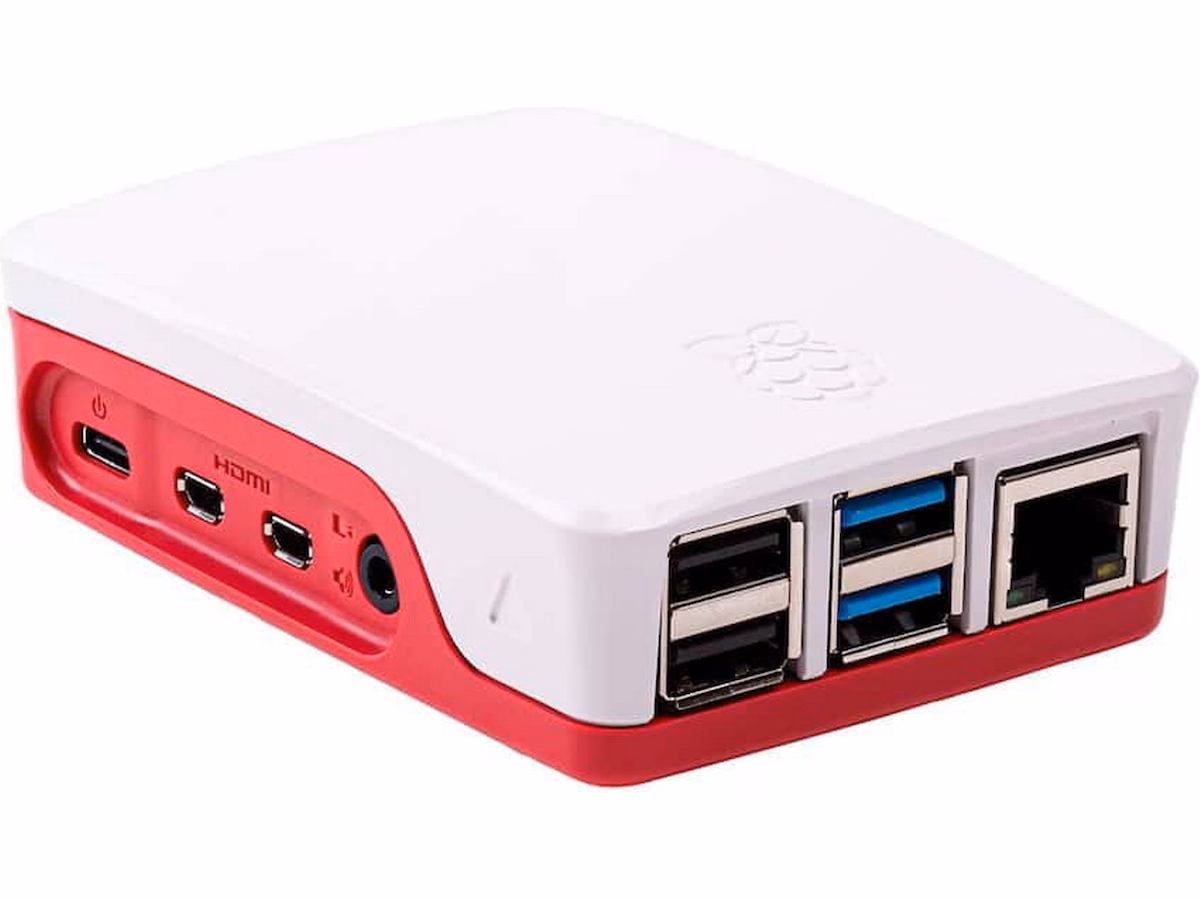 Raspberry Pi 4 B offisiell case (rød/hvit)