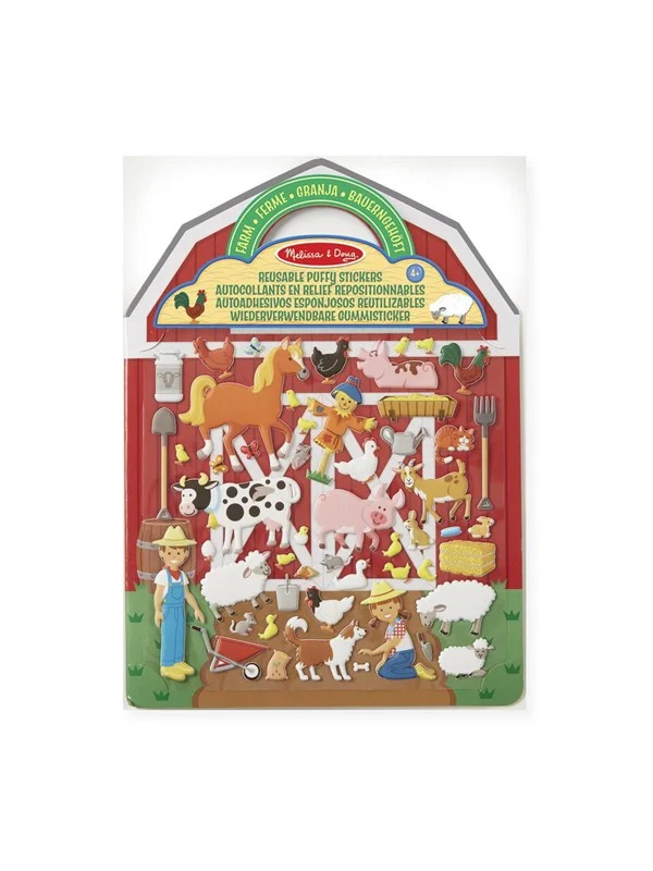 Melissa &amp; Doug Reusable Puffy Stickers Playset Farm