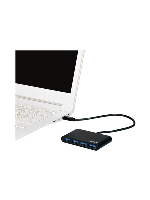 PORT Designs PORT Connect USB HUB 4 PORTS TYPE C USB-hub - 4 porter - Svart