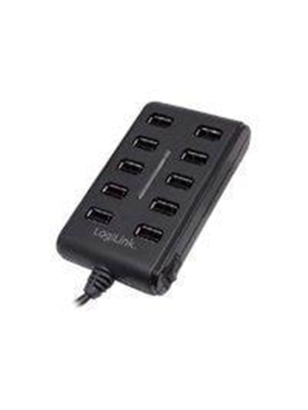 LogiLink USB 2.0 hub 10-port with On/Off switch USB-hub - 10 porter