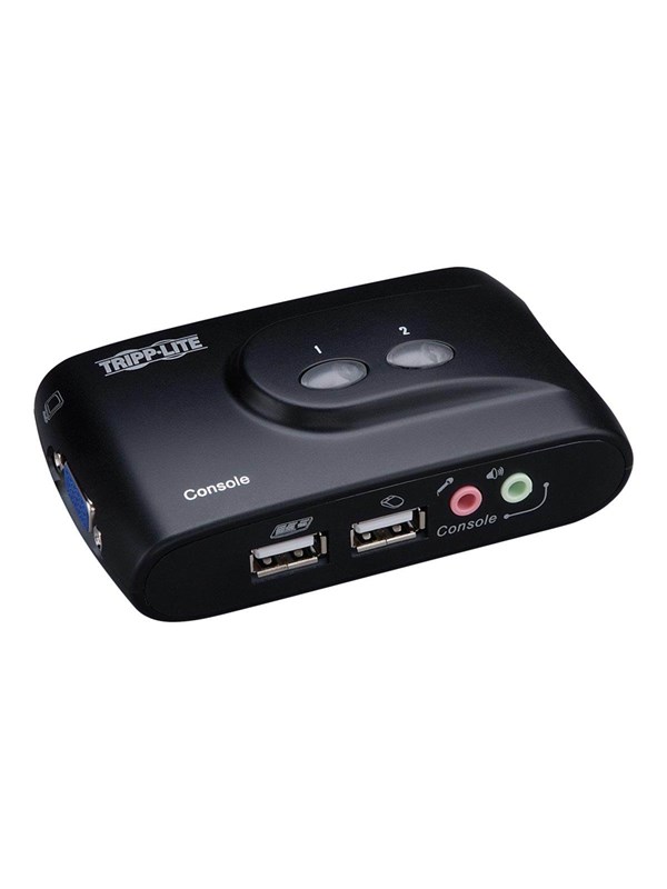 Tripp Lite 2-Port Desktop Compact USB KVM Switch with Audio &amp; Cable Kit - KVM switch - 2 ports