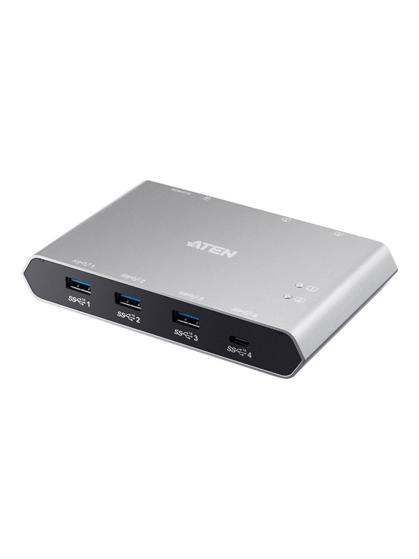ATEN 2x4 USB-C Gen2 Peripheral Sharing Switch USB-hub - 4 porter - Grå