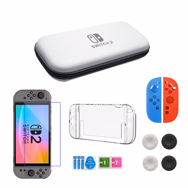 Beskyttende bæreveske sett for Switch2 - Hvit utgave