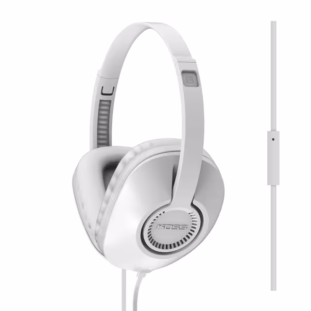 KOSS Hodetelefon UR23iW Hvit Over-Ear med one touch mic