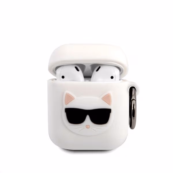 Karl Lagerfeld AirPods (1/2) Deksel Choupette Hvit