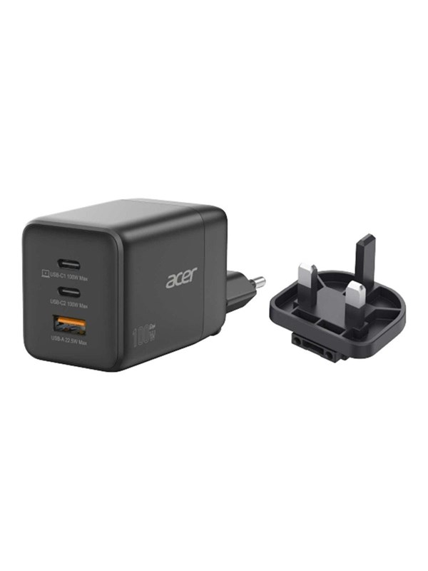 Acer power adapter - PPS and GaN technology - USB 2 x USB-C - 100 Watt