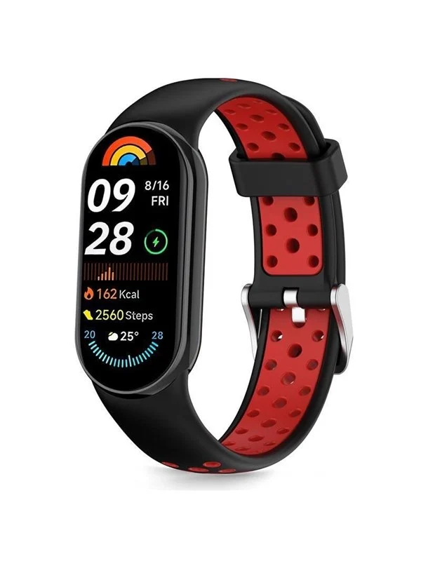 Tech-Protect IconBand Air Strap for Xiaomi Smart Band 8 / 9 / 10 / NFC - Black &amp; Red