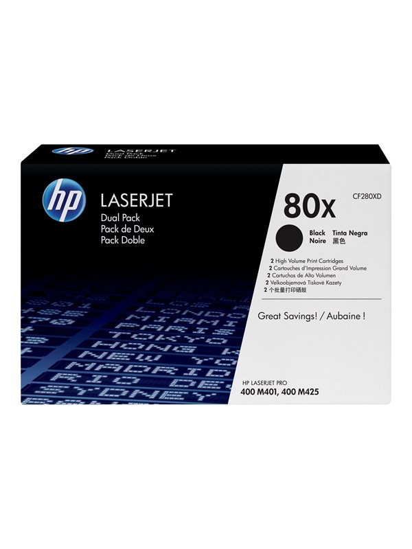 HP 80XD / CF280XD Black Laser Toner HC