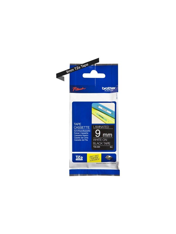 Brother TZ e325 - White On Black - Roll (0.9 cm x 8 m) 1 Cassette(s) Laminated Tape