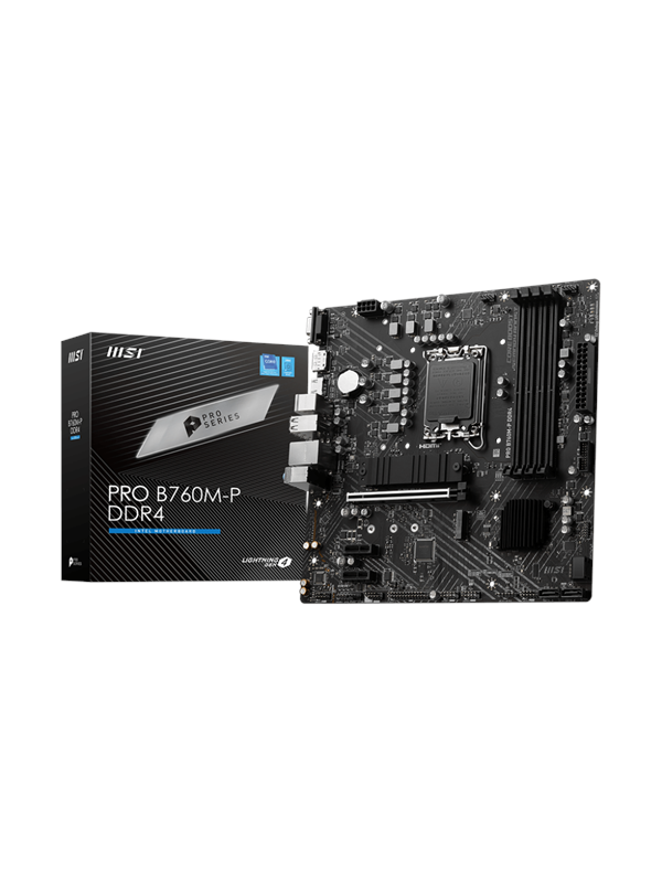 MSI PRO B760M-P DDR4 Hovedkort - Intel B760 - Intel LGA1700 socket - DDR4 RAM - Micro-ATX