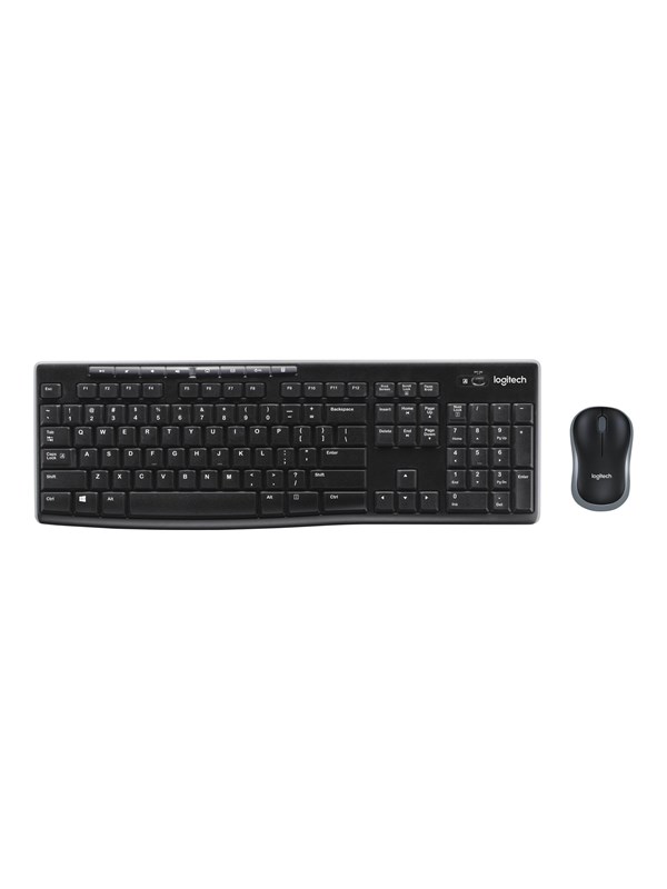 Logitech MK270 Wireless Combo - keyboard and mouse set - US International / Dutch (Qwerty) - Tastatur &amp; Mussett - Universal - Svart