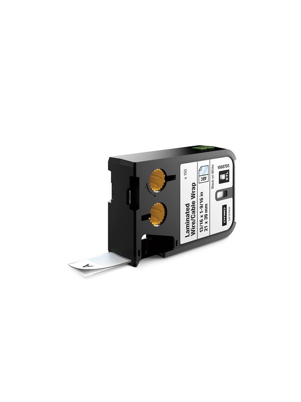 DYMO Dymo XTL selv-laminerende etiketter (21 mm x 39 mm) - sort på hvit