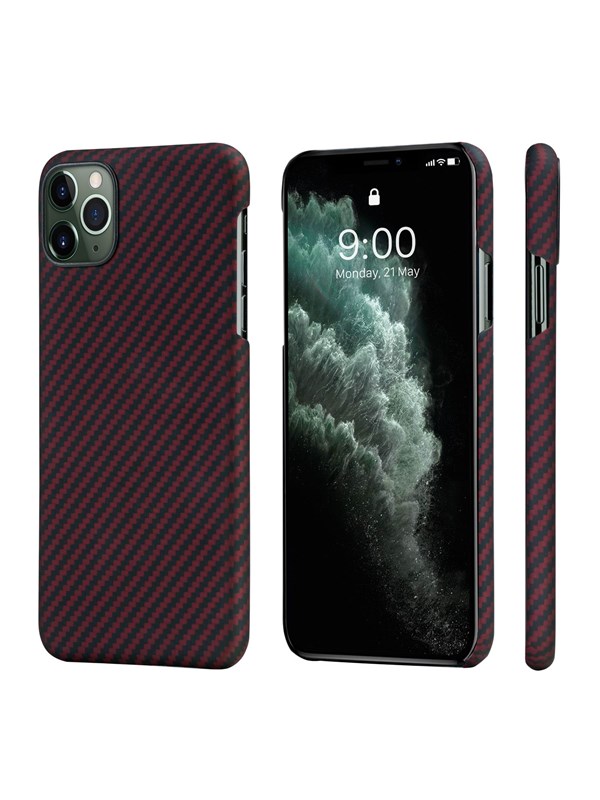 PITAKA Apple iPhone 11 Pro Max MagEz Case - Black/Red Twill
