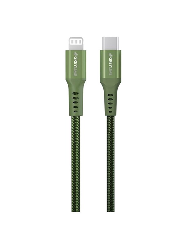 GreyLime Braided USB-C to Lightning Cable Green 0.5 m