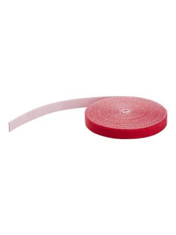 StarTech.com 25ft. Hook and Loop Roll - Red - Cable Management - hook &amp; loop fastener