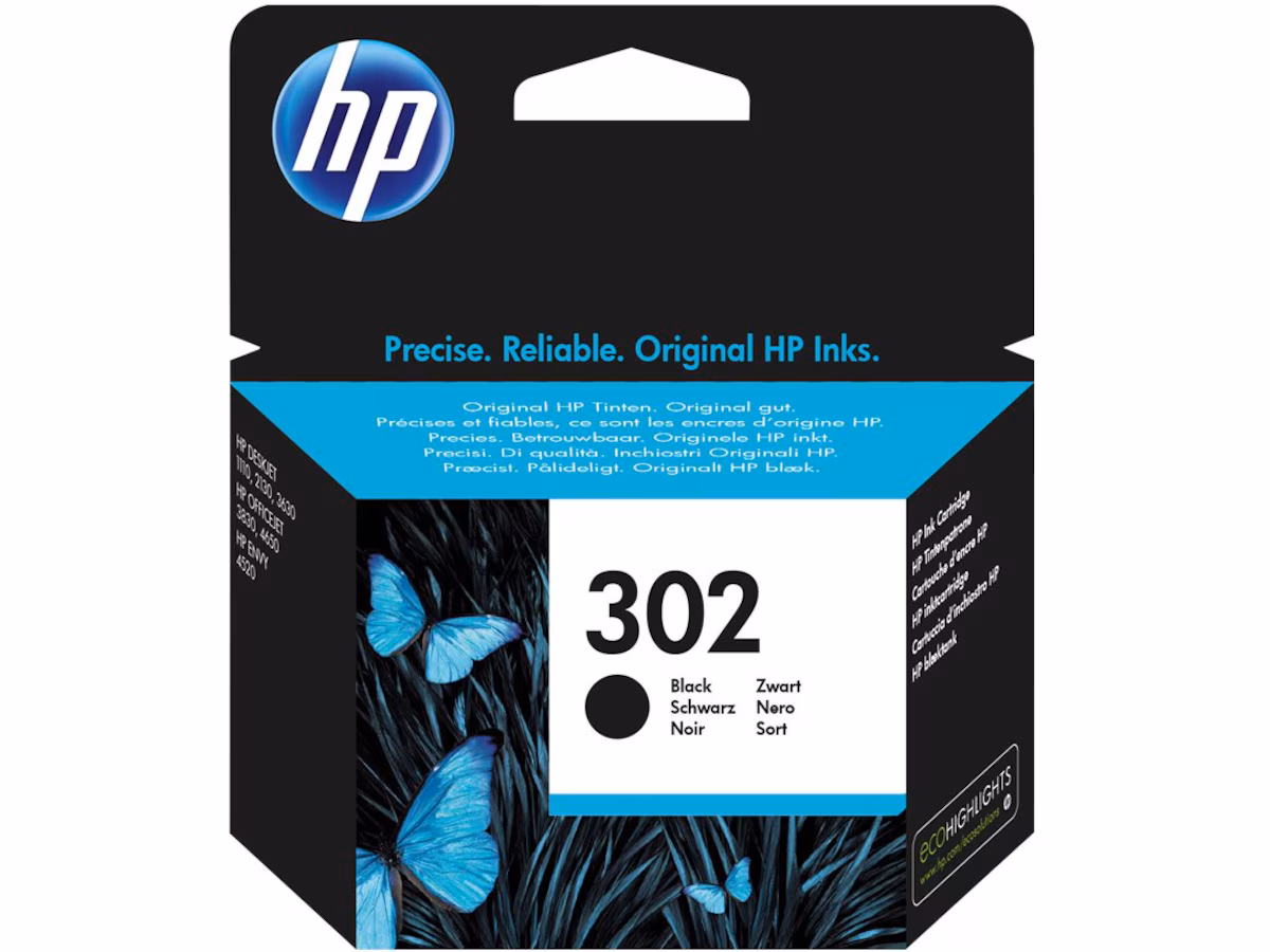 HP Blekk 302 Sort
