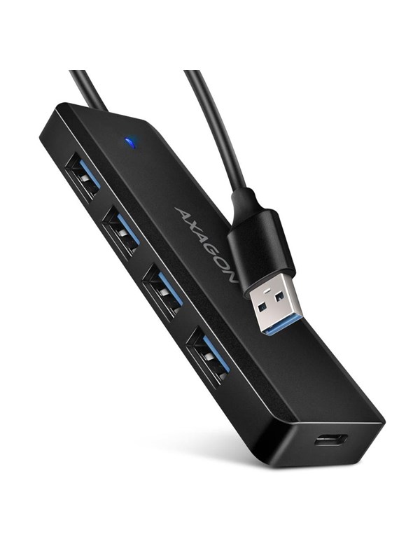 AXAGON SuperSpeed USB-A Travel Hub USB-hub - USB 3.2 - 4 porter - Svart