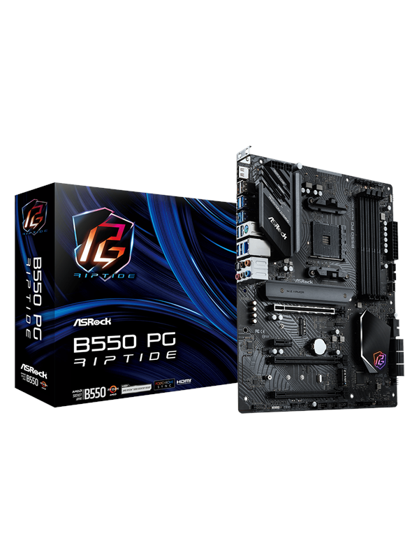 ASRock B550 PG Riptide Hovedkort - AMD B550 - AMD AM4 socket - DDR4 RAM - ATX