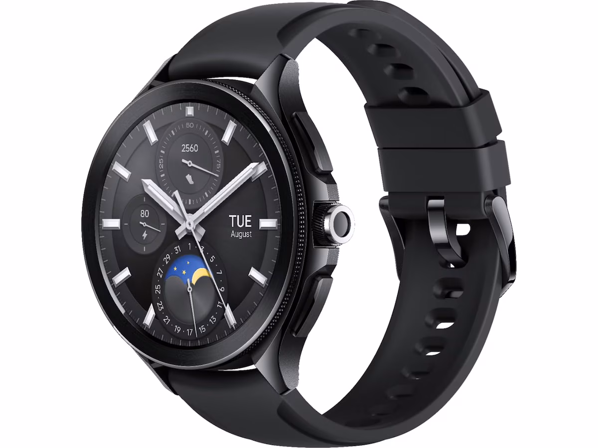 Xiaomi Watch 2 Pro - svart kasse med rem i svart fluorisert gummi