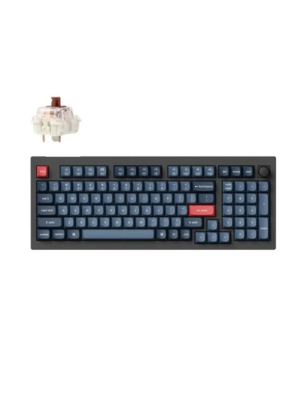 Keychron V5 MAX QMK/VIA Wireless RGB Hot Swap Jupiter Brown - Carbon Black - Gamingtastatur - Nordisk - Svart
