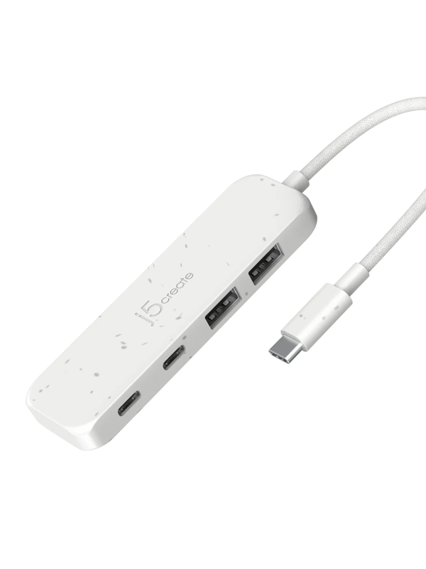 j5create USB-C to 4-Port USB Hub USB-hub - USB 3.2 - 4 porter - Hvit