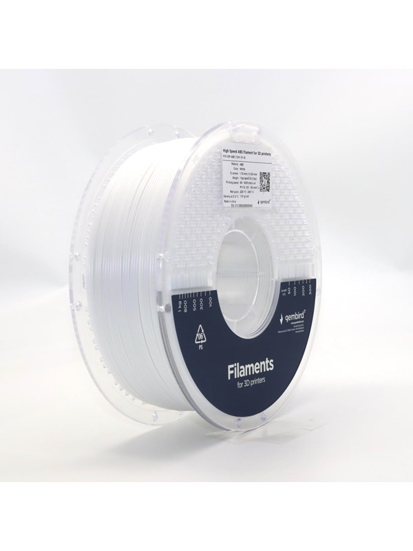 Gembird High Speed ABS - Hvit - 1.75mm ø - 1 kg