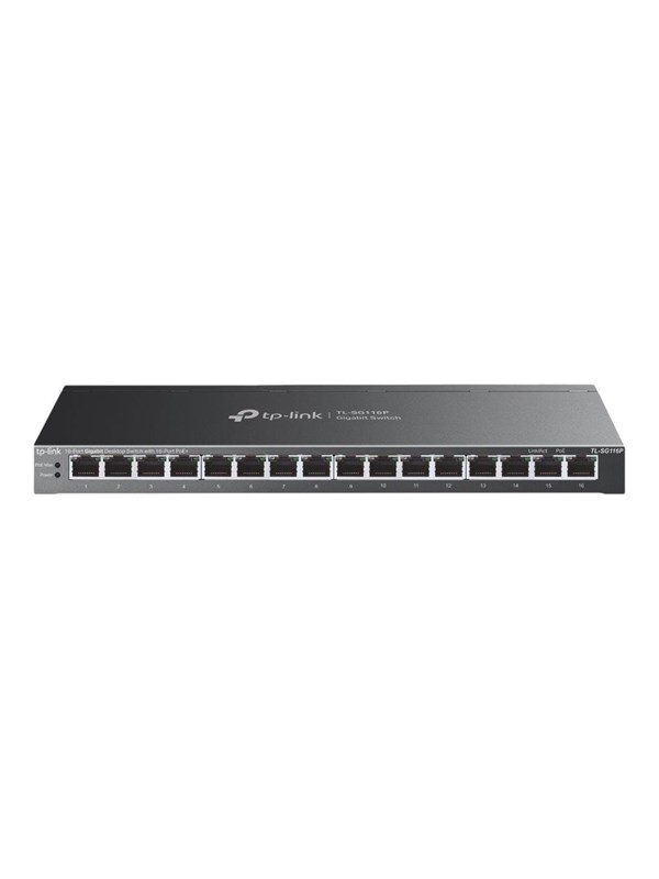 TP-Link TL-SG116P 16-Port Gigabit Desktop Switch with 16-Port PoE+