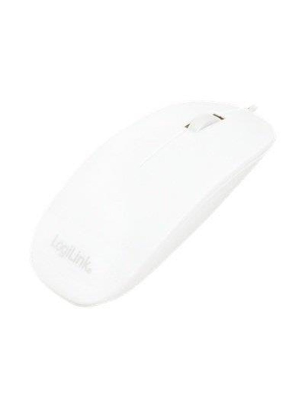 LogiLink Mouse optical white flat - Mus - Optisk - 3 knapper - Hvit