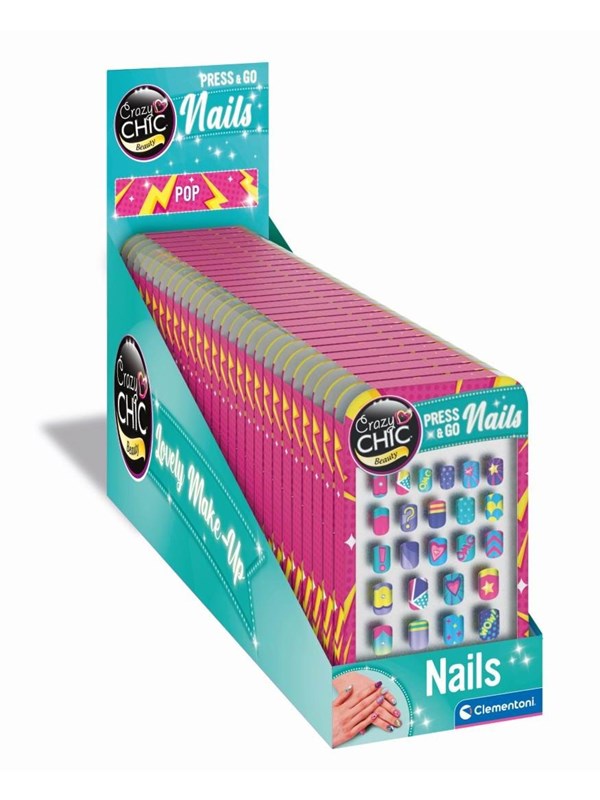 Clementoni Crazy Chic Press & Go Nails - Pop