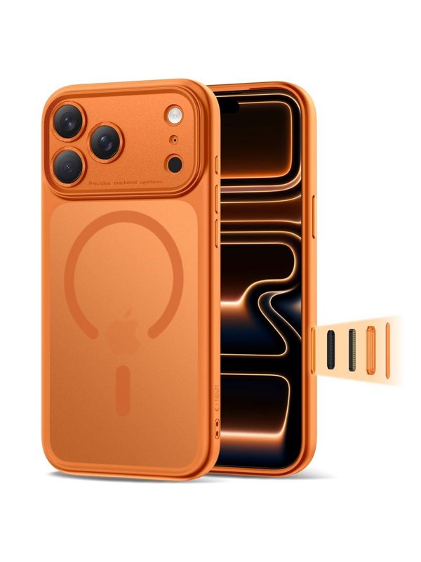 Tech-Protect Magpeak Magsafe CC Case for iPhone 17 Pro Max -Matte Orange