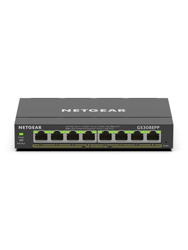 Netgear GS308EPP-100PES 8-Port PoE+ Gigabit Ethernet Plus Switch (123W)