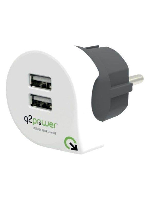 Q2Power 2-Port 24W USB-A Vægoplader
