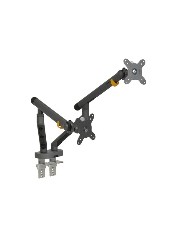 Bakker Elkhuizen Flexible Dual mounting kit - adjustable dual arms - for 2 monitors - dark grey - Max 10 kg - recommended for 17"-35" (for flat screen), 17"-32" (for curved screen)