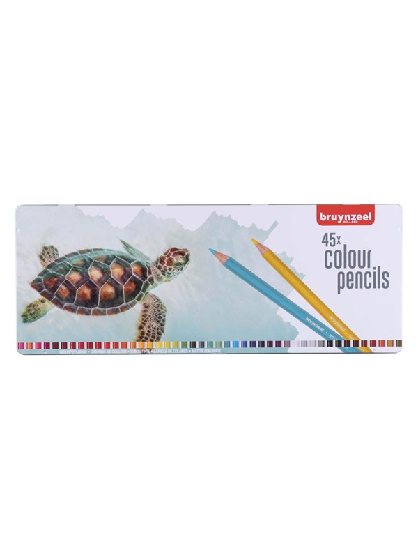 Bruynzeel Turtle Tin 45 Colored Pencils