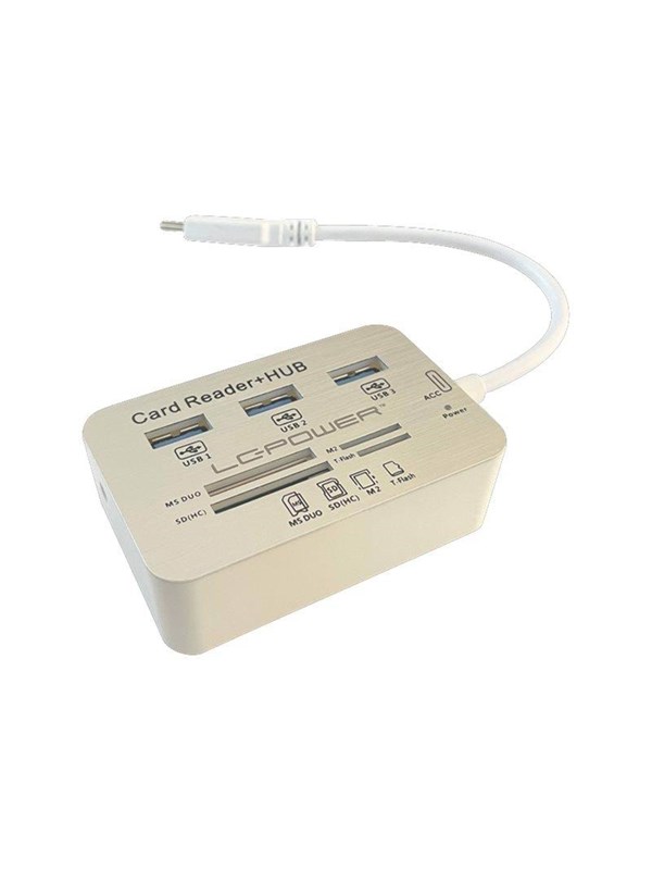 LC Power LC-HUB-C-CR USB-hub - USB 3.0 - 3 porter - Hvit