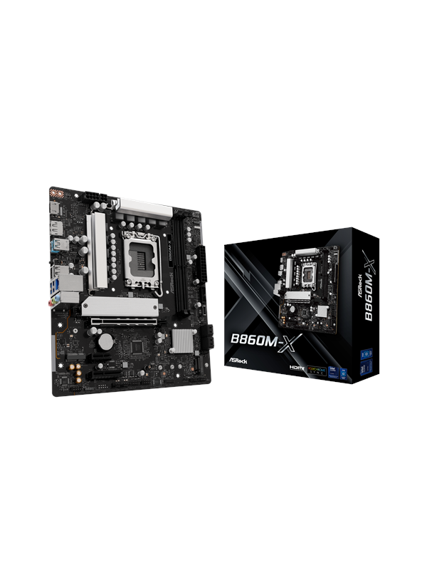 ASRock B860M-X Hovedkort - Intel B860 - Intel LGA1851 socket - DDR5 RAM - Micro-ATX