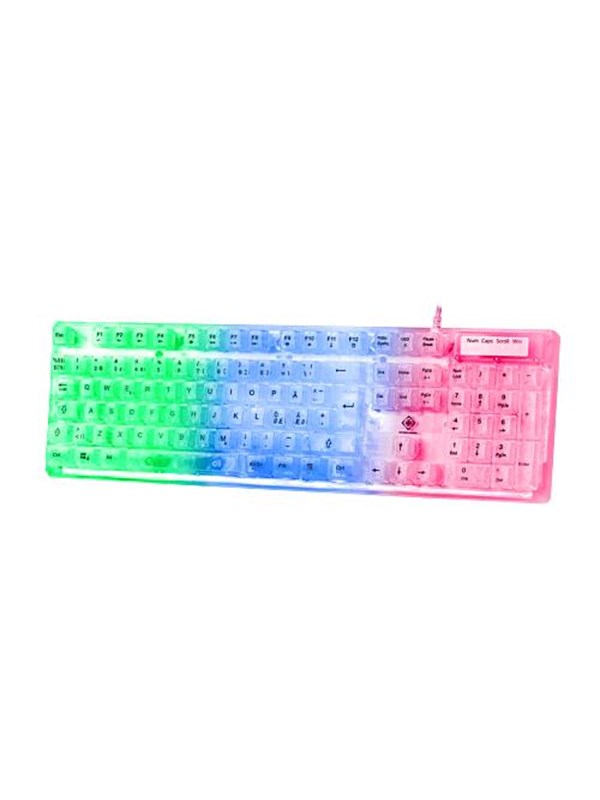 Deltaco GAMING DK250 Transparent Membrane Keyboard - Gamingtastatur - Nordisk - Transparent