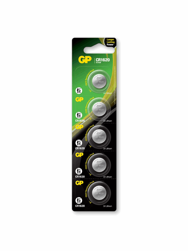 GP Batteries Lithium CR1620 5-pack