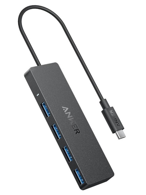 Anker USB-C Data Hub (4-in-1 5Gbps) - Black USB-hub - USB 3.1 - 4 porter - Svart