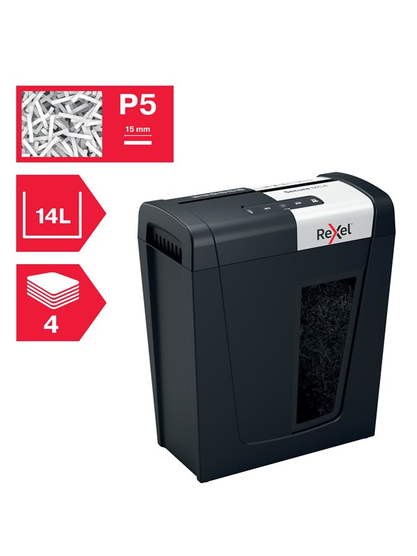 Rexel Secure MC4 Whisper-Shred ™ mikrokutt makuleringsmaskin P5
