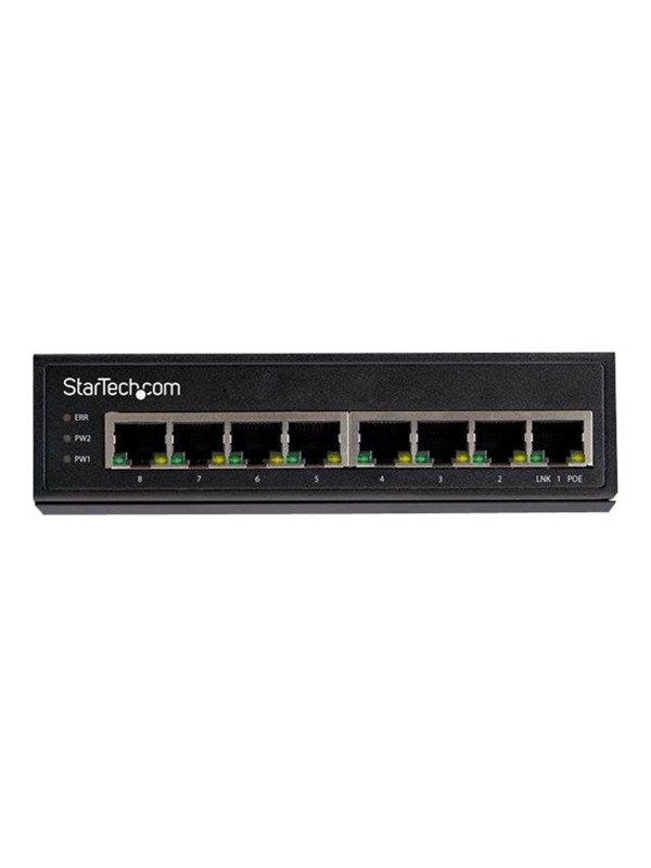 StarTech.com Industrial 8 Port Gigabit PoE Switch - 30W - Power Over Ethernet Switch - GbE PoE+ Unmanaged Switch