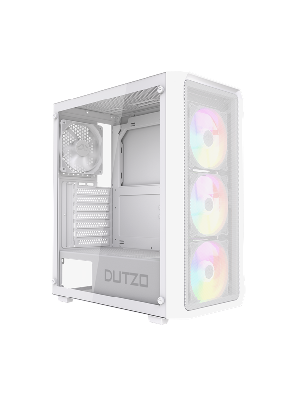 DUTZO C321 Mesh TG ARGB - Kabinett - Miditower - Hvit